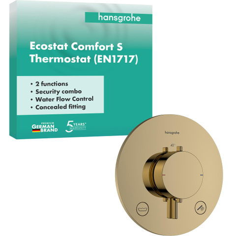 Hansgrohe Ecostat comfort s Inbouw - thermostaat - 2 functie - glans goud SW1388853