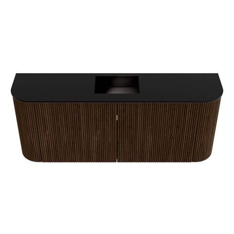 Mondiaz JOYA 103.2cm toiletmeubel - ronding links en rechts kleur Walnut - Wastafel FAYE positie Midden 1 kraangat kleur Urban. SW1421371