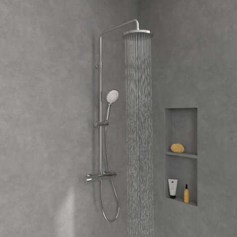 Villeroy & Boch Universal Showers Douchesysteem - met drie functies - voor wandmontage - hoogglans chroom SW974394