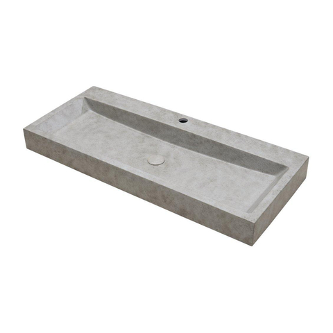 Ideavit Zen Wastafel 100x42x10cm rechthoek 1 kraangat concrete beton beige SW416493