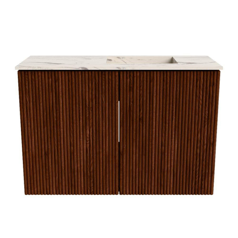 Mondiaz JOYA-DLUX 60cm toiletmeubel - kleur Ruby - Wastafel FAYE positie Rechts 1 kraangat kleur Nata. SW1425423