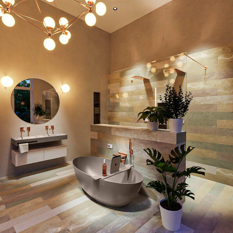 MONDIAZ FLOAT Baignoire îlot - 170x80cm - Smoke SW491516