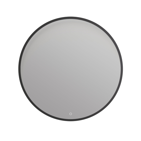 Arcqua Framed spiegel – rond Ø80 cm – LED-verlichting rondom – spiegelverwarming, dimbaar – Zwart mat SW1223217