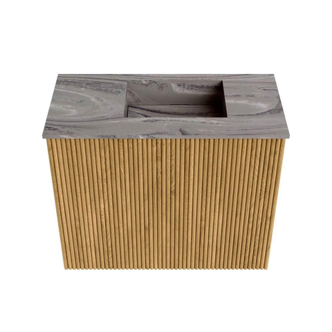 Mondiaz JOYA-DLUX 50cm toiletmeubel - kleur Oak - Wastafel FAYE positie Rechts 1 kraangat kleur Sombra. SW1424259