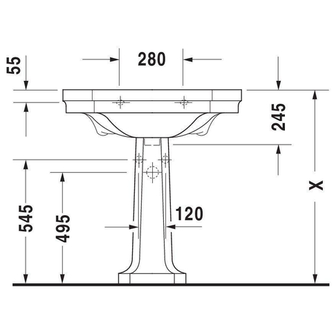 Duravit Serie 1930 1930 - Zuil - 30x28 cm - wit 0293385