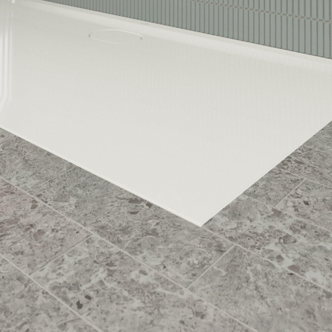 Villeroy & Boch Ecora douchebak - 160x80x3.5cm - afvoer lange zijde - white alpine (wit) SW1558885