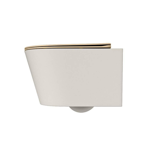 Mondiaz LAVIE WC suspendu – sans bride – 36 x 53 cm – avec abattant softclose – Linen (blanc cassé), abattant Sand (beige) SW1208772