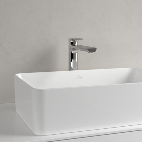Villeroy & Boch Collaro opzetwastafel rechthoekig - 56x36cm - zonder overloop - zonder kraangat - White Alpine (glans wit) SW336039