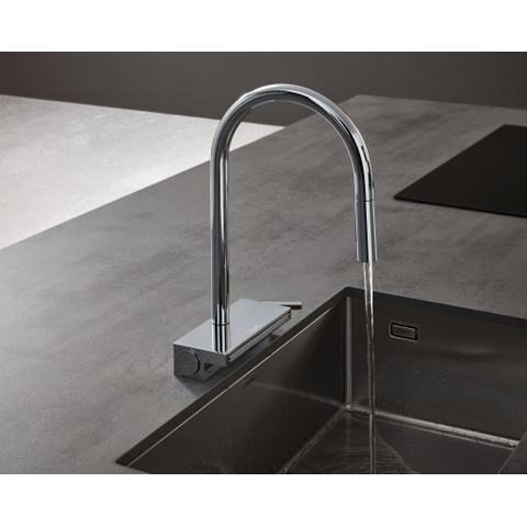 Hansgrohe Aquno Select M81 - 1 greeps keukenkraan - 170 uittrekbare vuistdouche - 3jet - sbox - hoogglans chroom SW878838