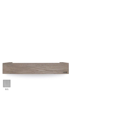 Looox Wood collection shelf BoX 60cm met bodemplaat rvs geborsteld eiken RVS geborsteld SW73151