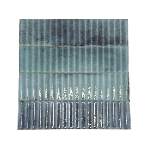 SAMPLE Terravito Sileno Voor wandtegel - 30x7.5cm - 8mm - ribbel - Groen SW1221333