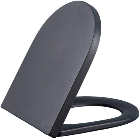 QeramiQ Dely Ensemble WC - réservoir encastré Qeramiq Flush - abattant 35mm - plaque de commande noire mate en matière synthétique - boutons rectangulaires - noir mat SW1578492