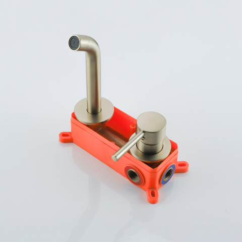 Fortifura Calvi Wastafelkraan - inbouw - met inbouwdeel - PVD - geborsteld messing (goud) SW720228