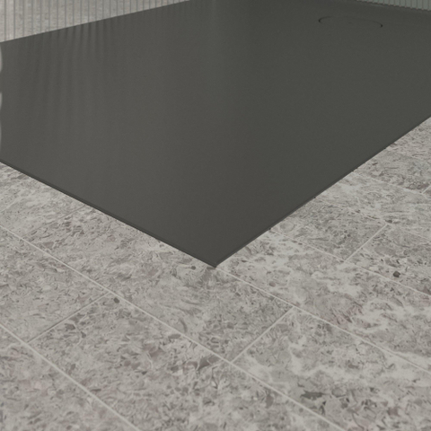 Villeroy & Boch Ecora douchebak - 140x100x3.5cm - afvoer korte zijde - anthracite (antraciet) SW1558954