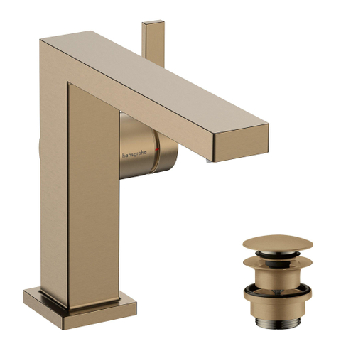 Hansgrohe Tecturis E 1 greeps wastafelkraan - 110 Fine - coolstart - met PushOpen - waste set - geborsteld brons SW918708