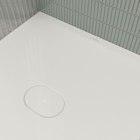 Villeroy & Boch Ecora douchebak - 180x80x4.5cm - afvoer korte zijde - white alpine (wit) SW1558887