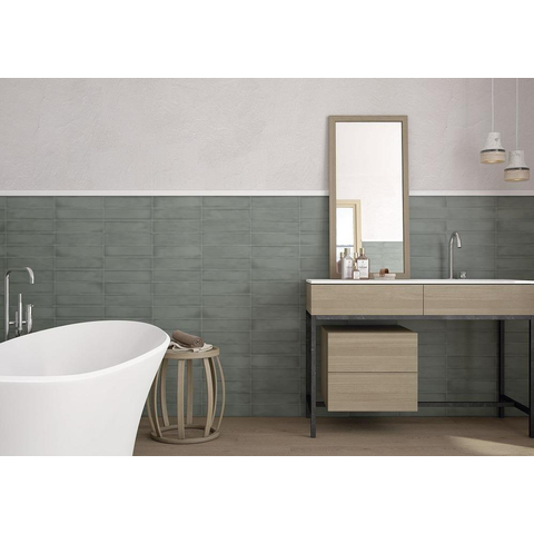 ÉCHANTILLON Terravito Pavero carreau mural - 7,5x30cm - 8,6mm - Rectangulaire - Vert mat SW736219