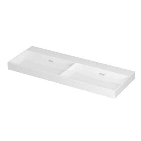 Ink lavabo illimité en porcelaine sans trou pour robinet 60x11x45cm blanc brillant SB0201101