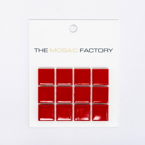ÉCHANTILLON The Mosaic Factory Barcelona carreau mosaïque 2,3x2,3x0,6cm carreau mural pour intérieur et extérieur carré porcelaine Rouge SW861992