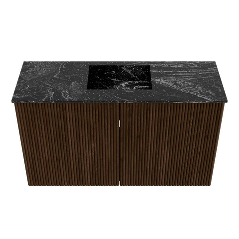 Mondiaz JOYA-DLUX Meuble de salle de bains - 70cm - couleur Walnut - Vasque FAYE position Milieu 1 trou de robinet couleur Lava SW1422441