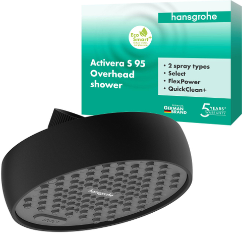 Hansgrohe Activera S douche de tête - 9.5cm - 2 jets - ecosmart+ - noir mat SW1566614