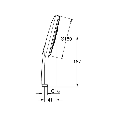 Grohe QuickFix Vitalio Handdouche - 15cm - rond - 3 straalsoorten - chroom SW705166