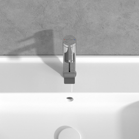 Villeroy & Boch Dawn 1 greeps wastafelkraan - zonder pop up afvoergarnituur - hoogglans chroom SW974117