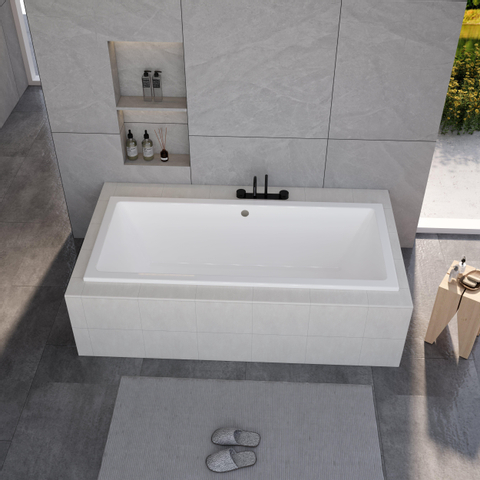 Zeza Square Ligbad - 170x75cm - acryl - glans wit OUTLETSTORE STORE43104