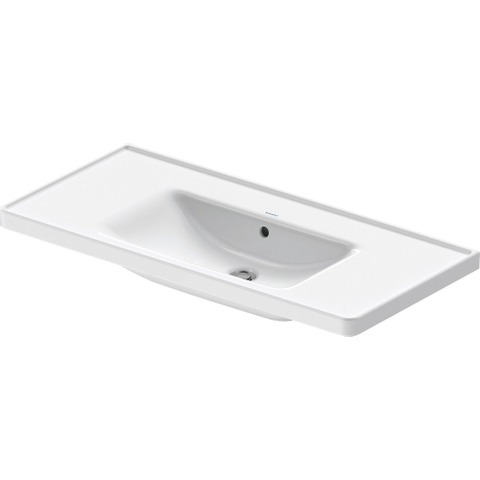 Duravit D-neo Wastafel - met waskom midden - zonder kraangat - met overloop - 100.5x48cm - met wondergliss - wit SW640555