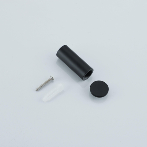 Fortifura Calvi Ensemble de toilettes 3 pièces - porte-rouleau sans couvercle - brosse de toilettes - crochet porte-serviette simple rond - noir mat SW1248389