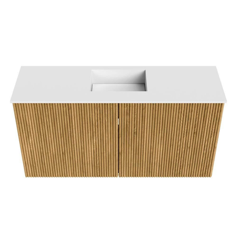 Mondiaz JOYA 80cm toiletmeubel - kleur Oak - Wastafel FAYE positie Midden 1 kraangat kleur Talc. SW1421111