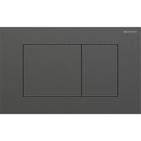 Geberit Sigma40 bedieningsplaat - 2-toets spoeling - extra dun - vierkante knoppen - RVS - geborsteld zwart chroom SW1236998