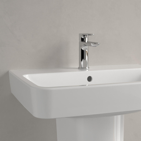 Villeroy & Boch O.novo wastafel - 65x46cm - met kraangat - met overloop CeramicPlus - White Alpine (glans wit) SW448450