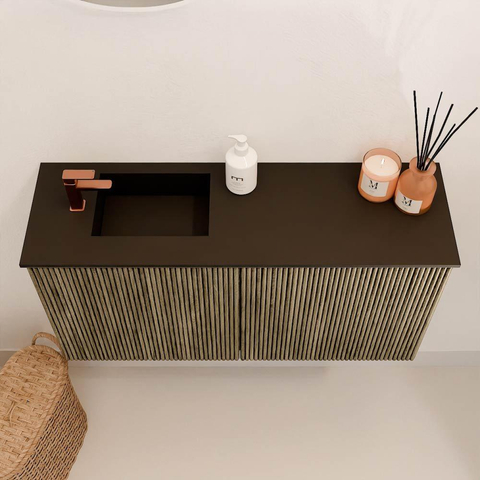 Mondiaz JOYA Meuble de toilette 80cm - couleur Dusk - Vasque FAYE position Gauche 1 trou de robinet couleur Urban SW1421632
