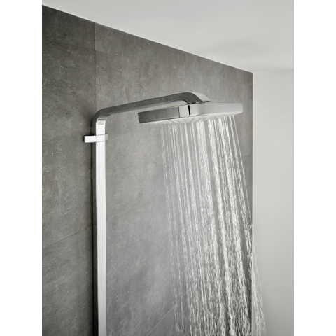 Hansgrohe Raindance Select E 300 - showerpipe: - met Showertablet - 300 opbouwkraan - thermostatisch - met handdouche - 3jet en hoofddouche - 3jet wit/chroom - thermostaat - wit chroom 0452234