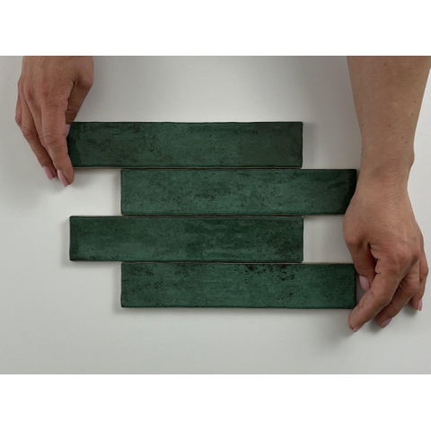ÉCHANTILLON Terravito Dorelia carreau mural - 5x25cm - Green brillant (vert) SW1130700