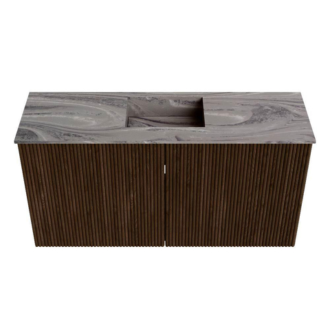 Mondiaz JOYA-DLUX 80cm toiletmeubel - kleur Walnut - Wastafel FAYE positie Midden Zonder kraangat kleur Sombra. SW1424717