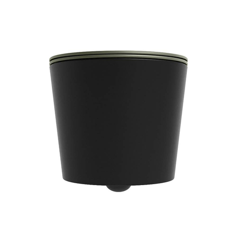 Mondiaz LAVIE hangtoilet – spoelrandloos – 36 x 53 cm – met softclose zitting – Urban (zwart), zitting Army (groen) SW1208580