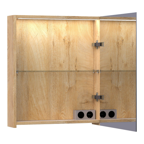 BRAUER Impress Deluxe spiegelkast – 59x70x15 cm – directe LED – rechtsdraaiende – Forest Tan SW371742