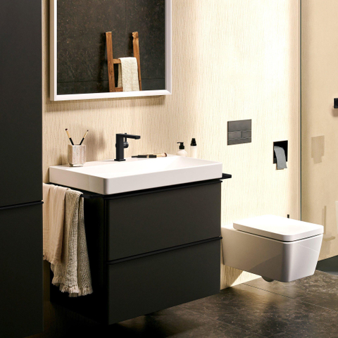 Hansgrohe Tecturis E 1 greeps wastafelkraan - 110 Fine - coolstart - met PushOpen - waste set - mat zwart SW918279