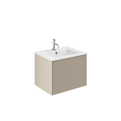 Crosswater Limit Badkamermeubelset - 60x45x45cm - 1 lade - keramieken wastafel - warm stone (beige) SW1126223