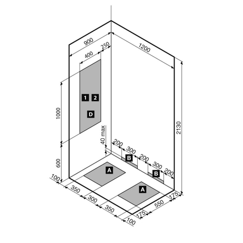 Nemo Spring Vidrio Douchecabine links - 120x90cm - schuifdeur - vaste wanden - veiligheidsglas SW290145