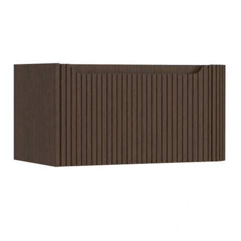 H&R Badmeubelen Juice Wastafelonderkast - 80x45x40cm - rechterhoek afgerond - 1 lade - geïntegreerde greep - coffee SW1488700