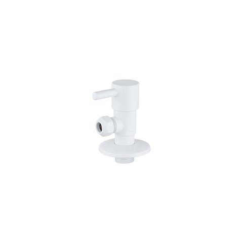 Fortifura Calvi Robinet d'arrêt d'angle - coudé - raccord mural 1/2" - raccord à compression flexible 3/8" / 10 mm - blanc mat SW1123173