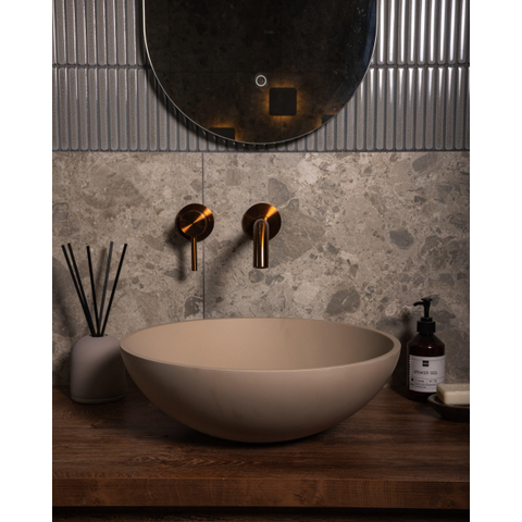 Zeza Element Waskom - 41x41x14cm - solid surface - mat beige SW1439448
