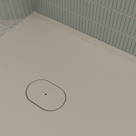 Villeroy & Boch Ecora douchebak - 170x80x4.5cm - afvoer korte zijde - almond (beige) SW1559011