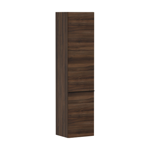 Hansgrohe Xelu Q Armoire haute - 165x40x35cm - 2 portes - poignée noir mat - fermeture amortie - charnière droite - dark walnut SW995257