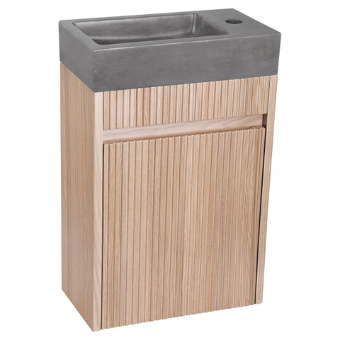 Differnz Hura lave-mains - 40x22x9cm - béton - 1 trou robinet - sans bonde - gris SW1236901