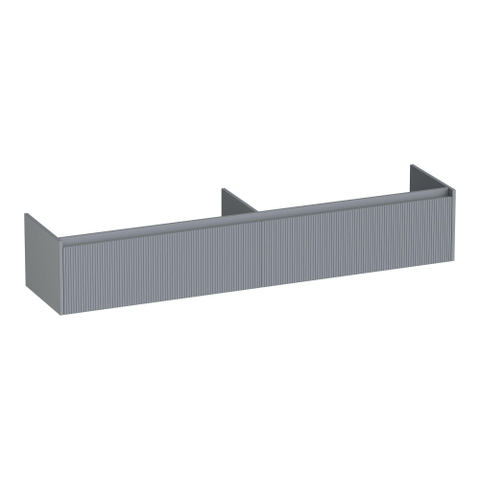 BRAUER Embrace Wavy meuble sous-lavabo 200 2 tiroirs à fermeture douce - sans poignées - 2 découpes pour siphon - gris mat SW1200394