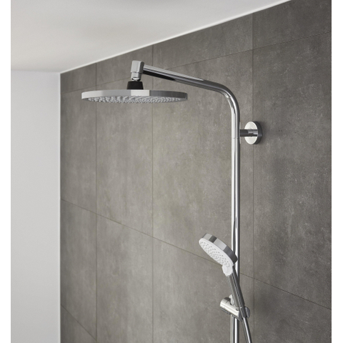 Hansgrohe Crometta s 240 - 1jet - showerpipe: - met Ecostat - 1001 CL douchekraan thermostatischHOH=15cm - met S - 24 - thermostaat - hoogglans chroom SW73210